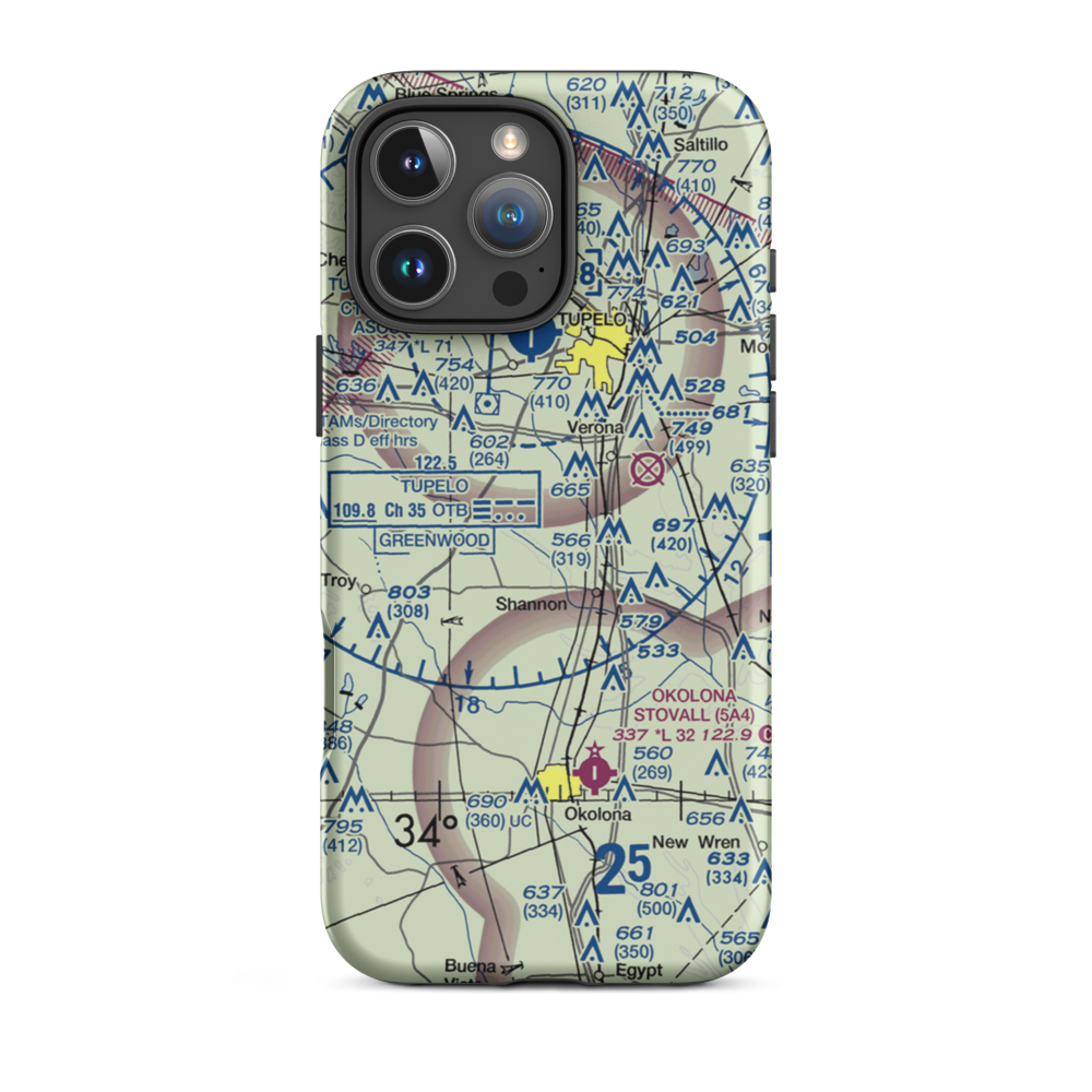 Spearman Field (4MS4) VFR Sectional  Tough iPhone Case iPhone 16 Pro Max model shown