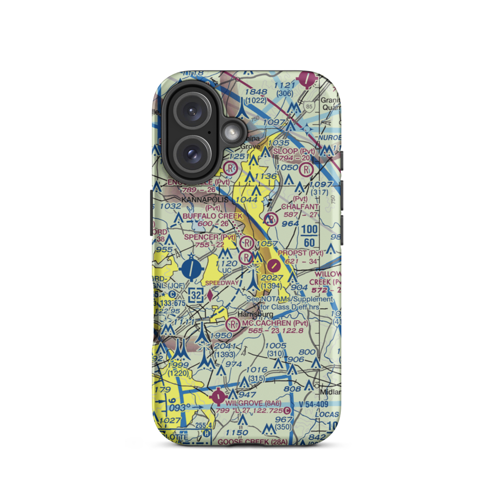Spencer Airport (NC35) VFR Sectional  Tough iPhone Case iPhone 16 model shown
