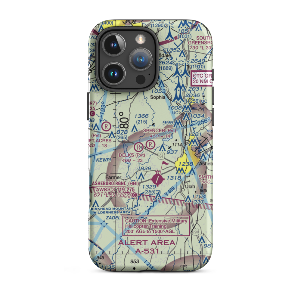 Spencer Field (7NC9) VFR Sectional  Tough iPhone Case iPhone 16 Pro Max model shown