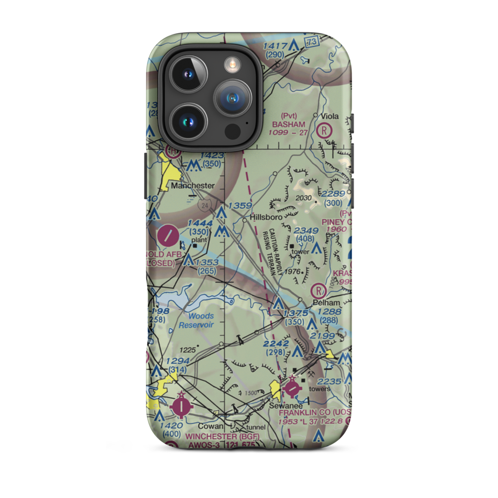 Spencer Field (TN24) VFR Sectional  Tough iPhone Case iPhone 16 Pro Max model shown