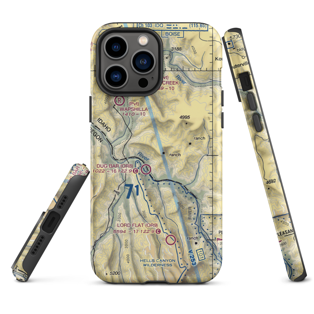 Spencer Ranch Landing Strip (ID90) VFR Sectional  Tough iPhone Case iPhone 13 Pro Max model shown