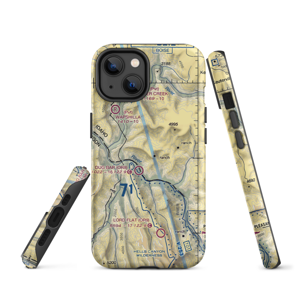 Spencer Ranch Landing Strip (ID90) VFR Sectional  Tough iPhone Case iPhone 14 model shown