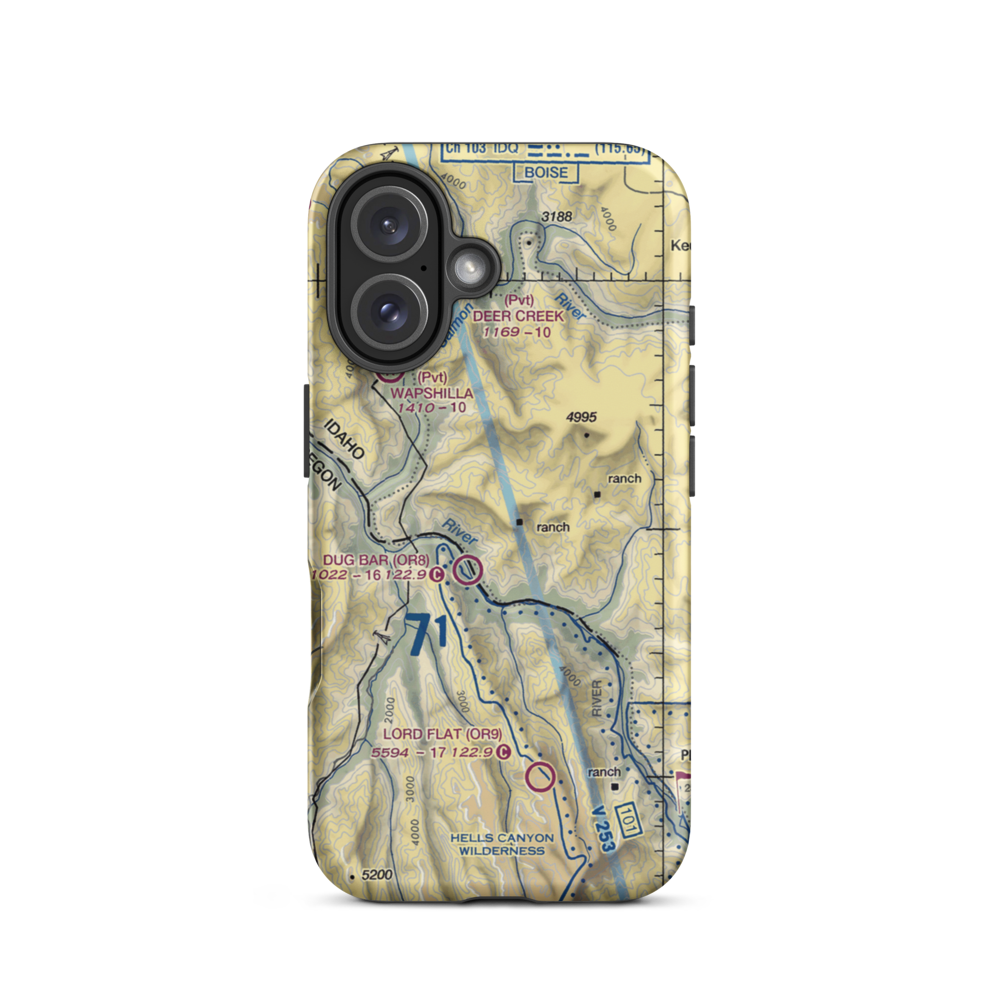 Spencer Ranch Landing Strip (ID90) VFR Sectional  Tough iPhone Case iPhone 16 model shown