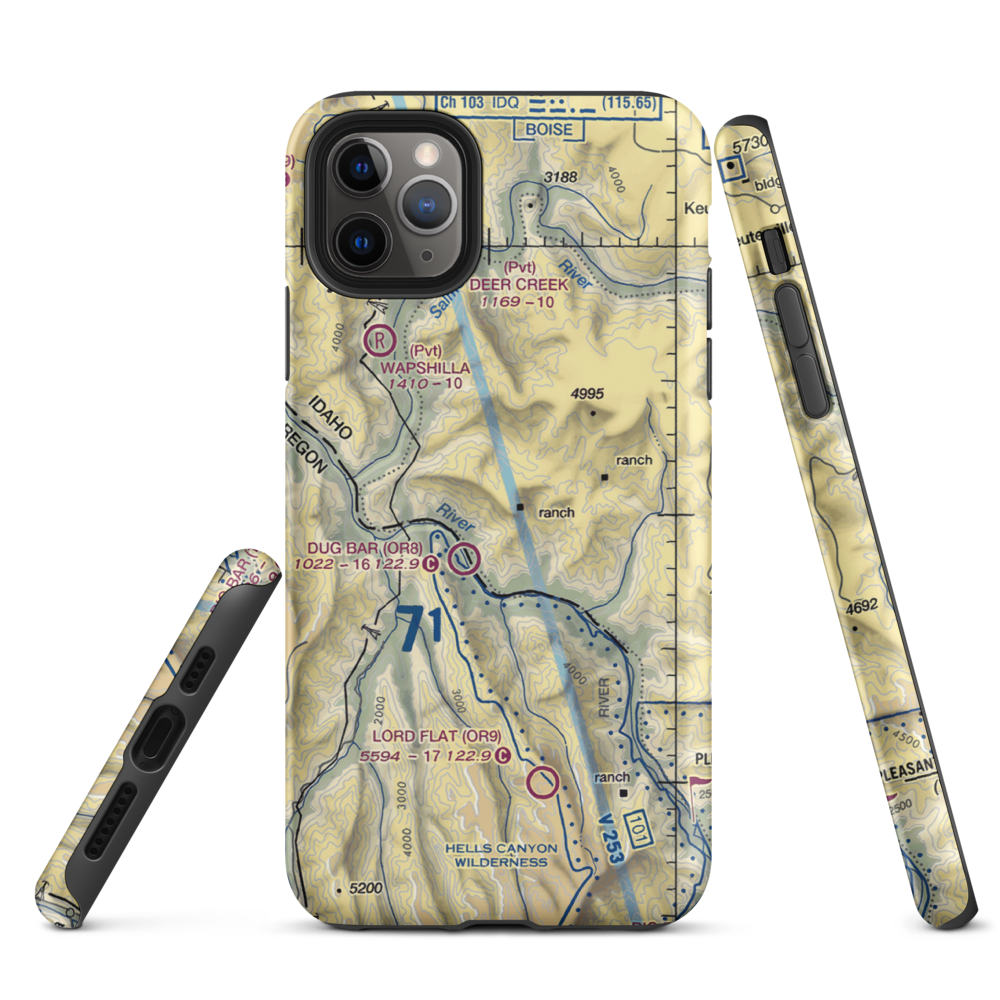 Spencer Ranch Landing Strip (ID90) VFR Sectional  Tough iPhone Case iPhone 11 Pro Max model shown