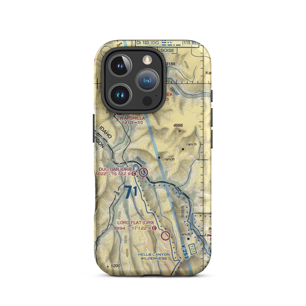 Spencer Ranch Landing Strip (ID90) VFR Sectional  Tough iPhone Case iPhone 16 Pro model shown