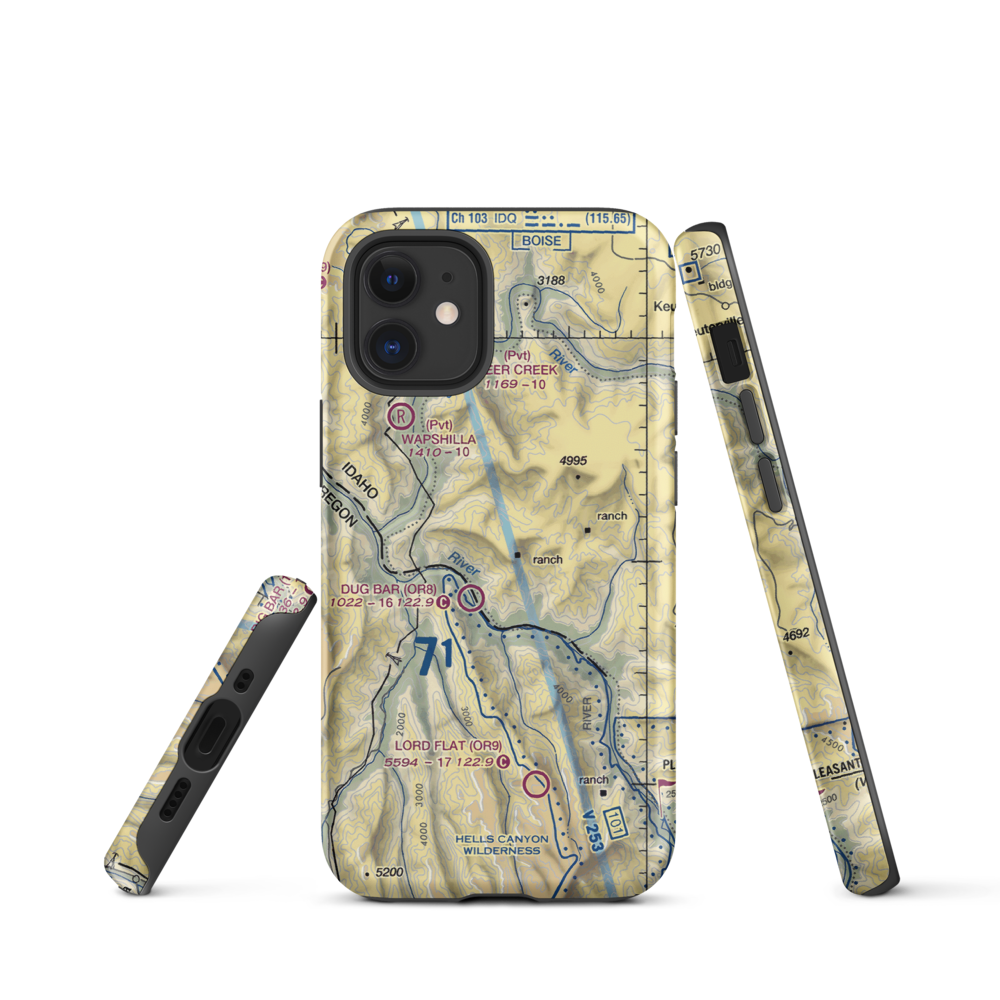 Spencer Ranch Landing Strip (ID90) VFR Sectional  Tough iPhone Case iPhone 12 mini model shown