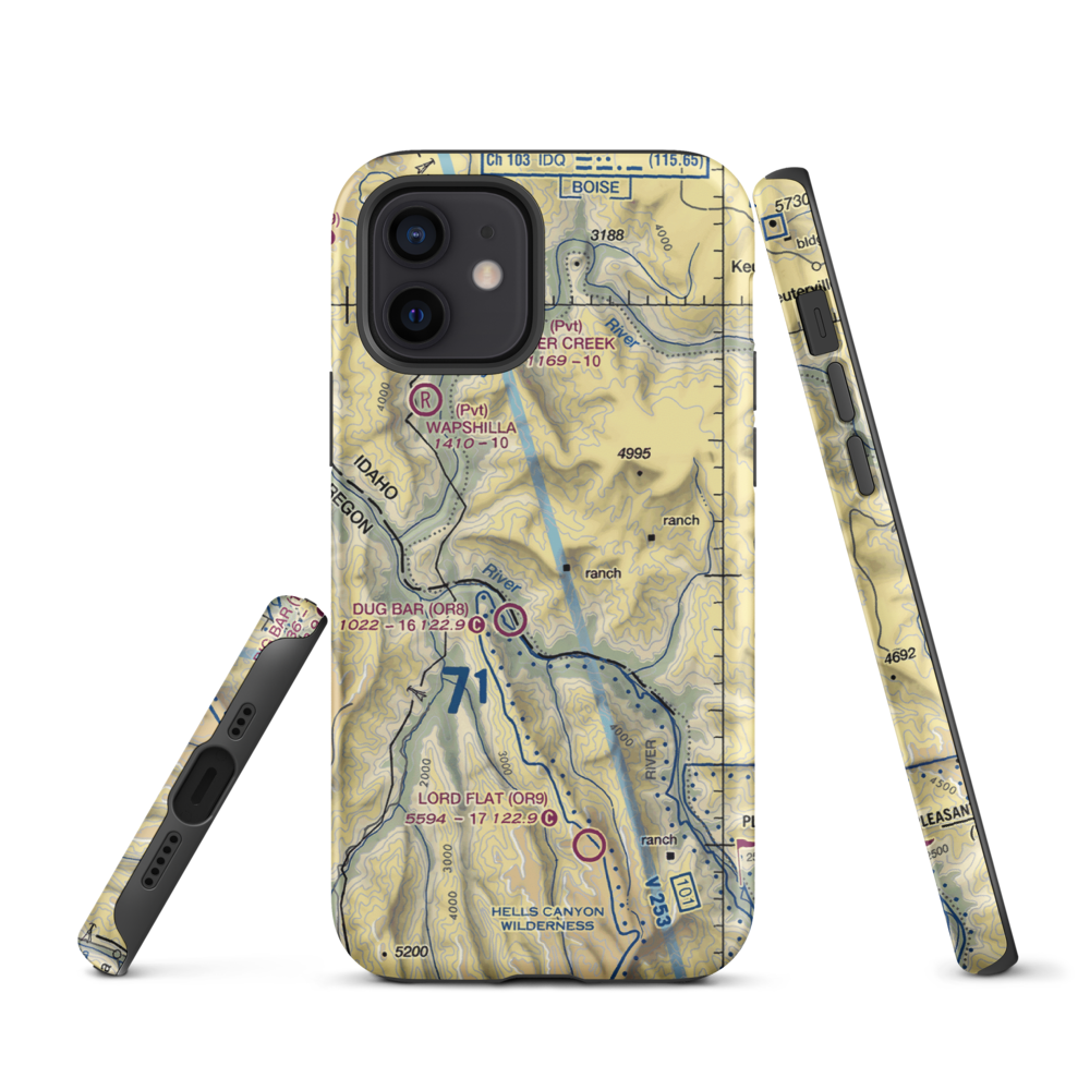 Spencer Ranch Landing Strip (ID90) VFR Sectional  Tough iPhone Case iPhone 12 model shown