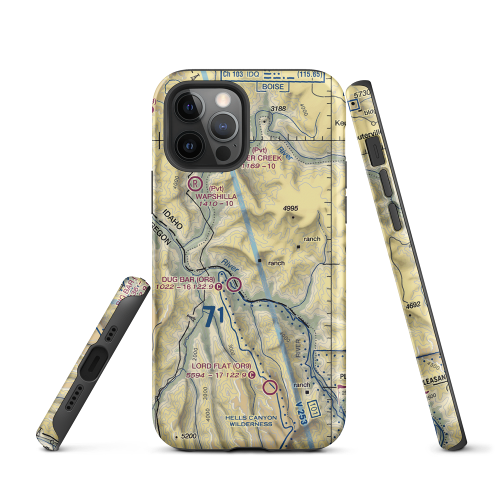 Spencer Ranch Landing Strip (ID90) VFR Sectional  Tough iPhone Case iPhone 12 Pro model shown