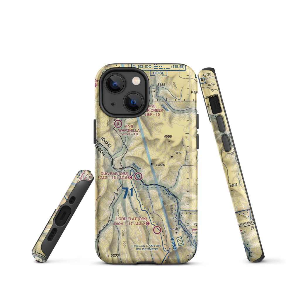Spencer Ranch Landing Strip (ID90) VFR Sectional  Tough iPhone Case iPhone 13 mini model shown