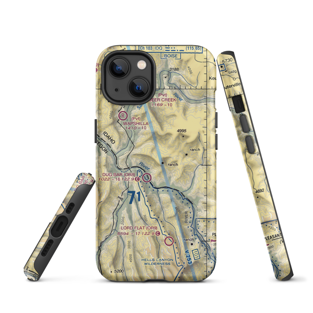 Spencer Ranch Landing Strip (ID90) VFR Sectional  Tough iPhone Case iPhone 13 model shown