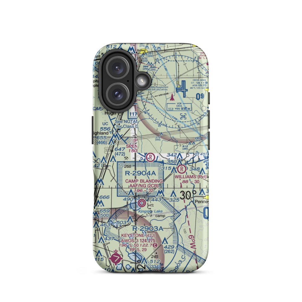 Spencer's Airpark (FL13) VFR Sectional  Tough iPhone Case iPhone 16 model shown