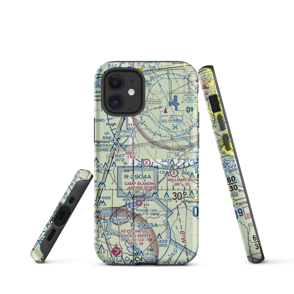 Spencer's Airpark (FL13) VFR Sectional  Tough iPhone Case iPhone 12 mini model shown