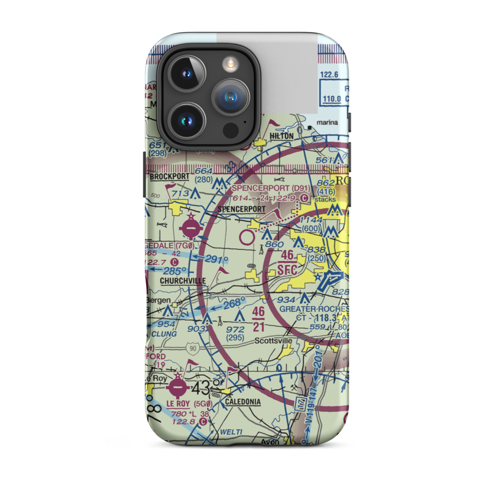 Spencerport Airpark (D91) VFR Sectional  Tough iPhone Case iPhone 16 Pro Max model shown