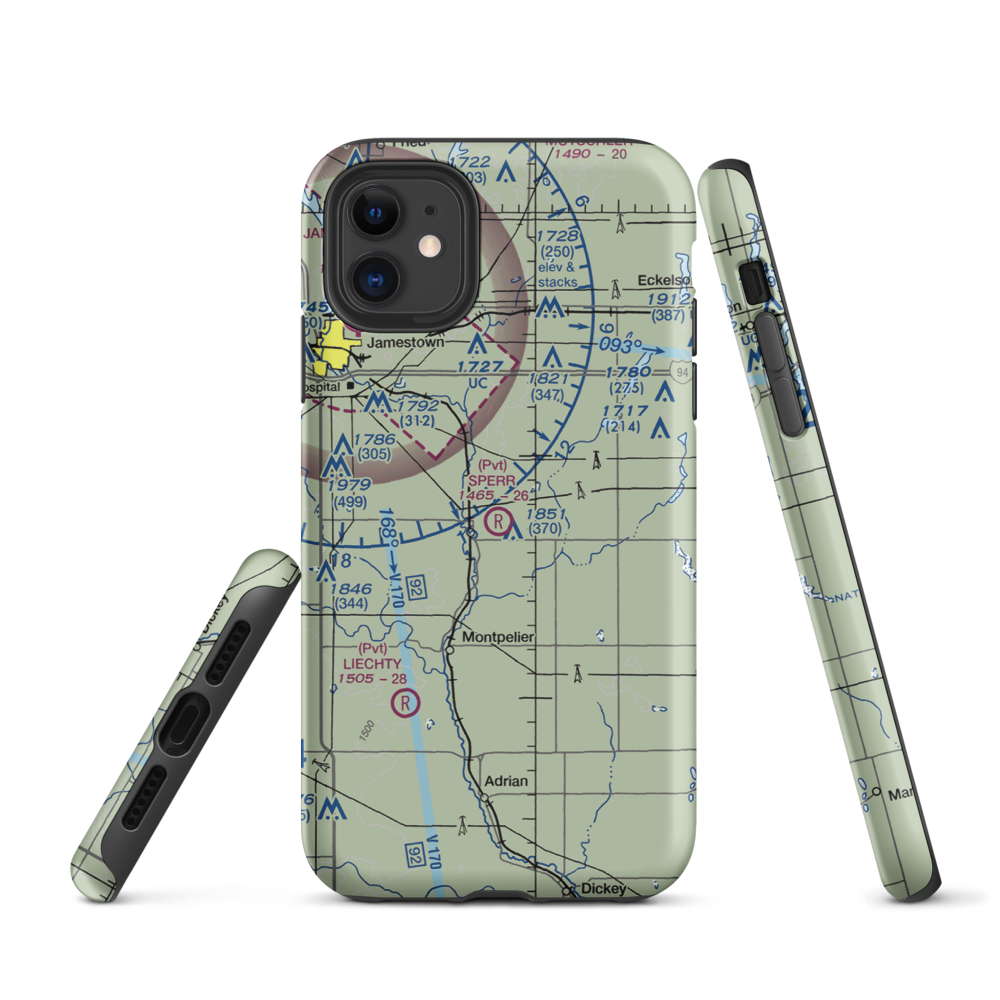 Sperr Airport (ND55) VFR Sectional  Tough iPhone Case iPhone 11 model shown