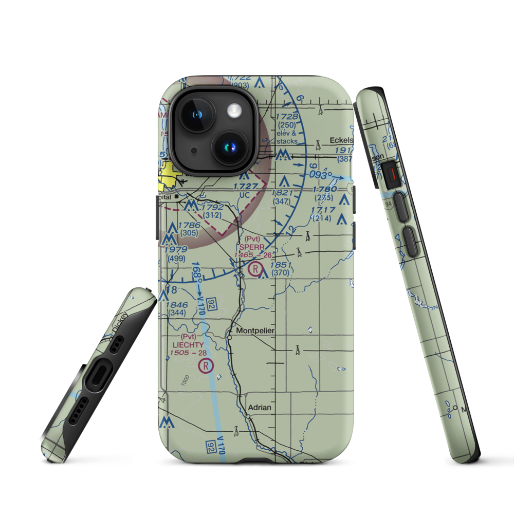 Sperr Airport (ND55) VFR Sectional  Tough iPhone Case iPhone 15 model shown