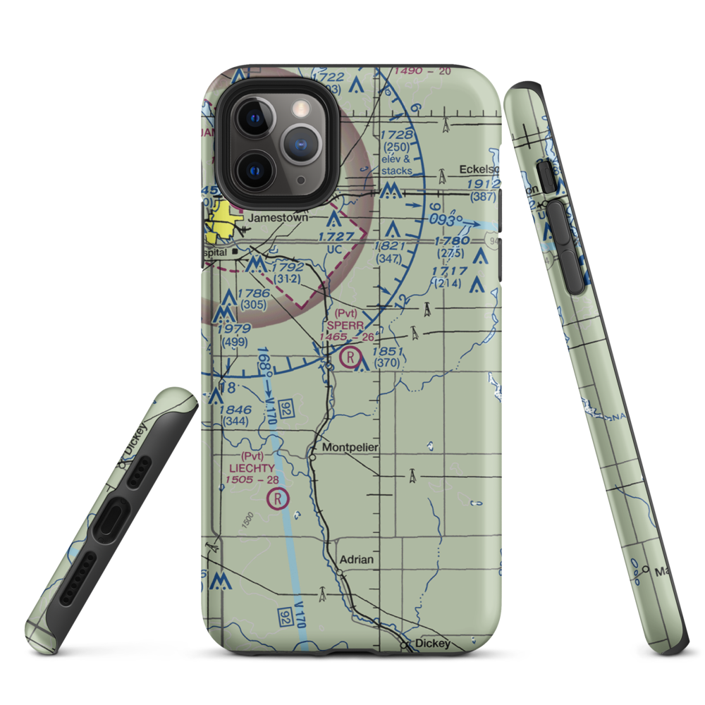 Sperr Airport (ND55) VFR Sectional  Tough iPhone Case iPhone 11 Pro Max model shown