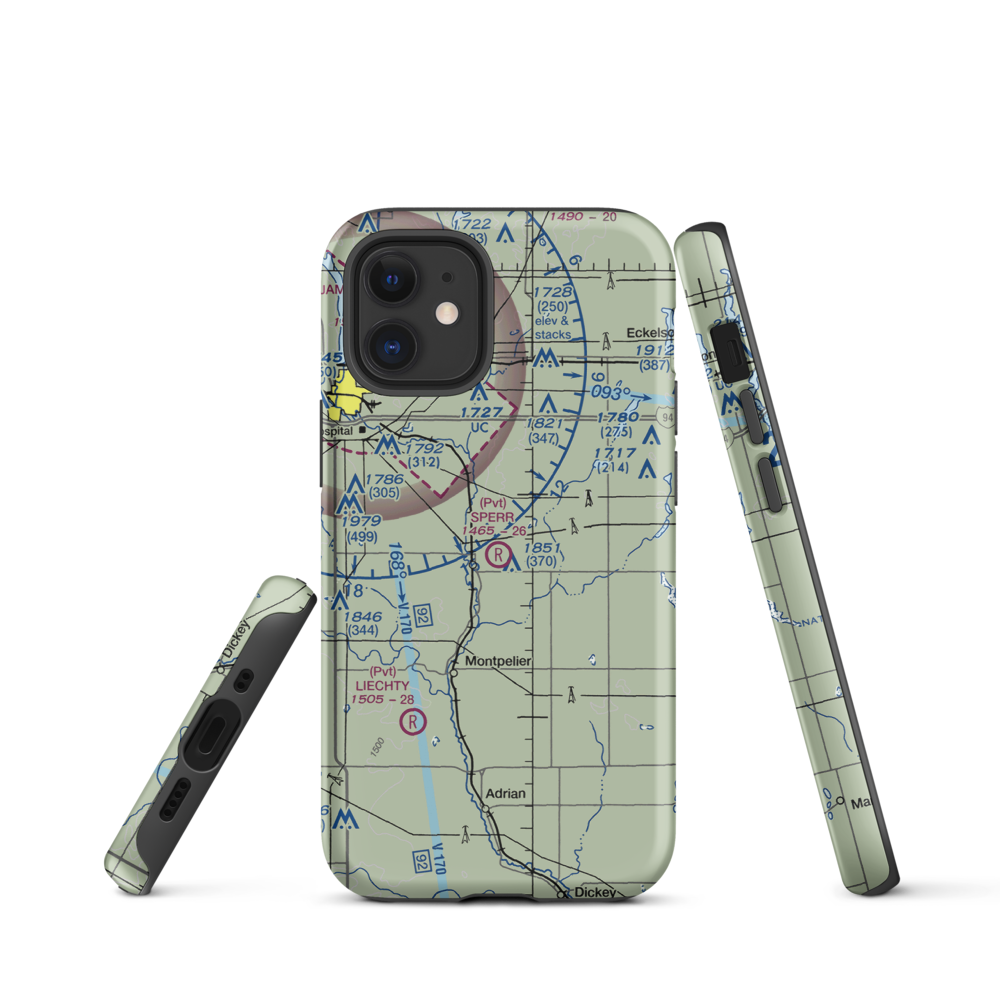 Sperr Airport (ND55) VFR Sectional  Tough iPhone Case iPhone 12 mini model shown