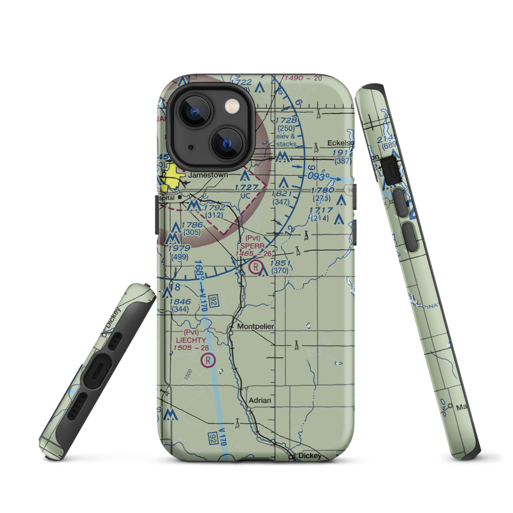 Sperr Airport (ND55) VFR Sectional  Tough iPhone Case iPhone 13 model shown