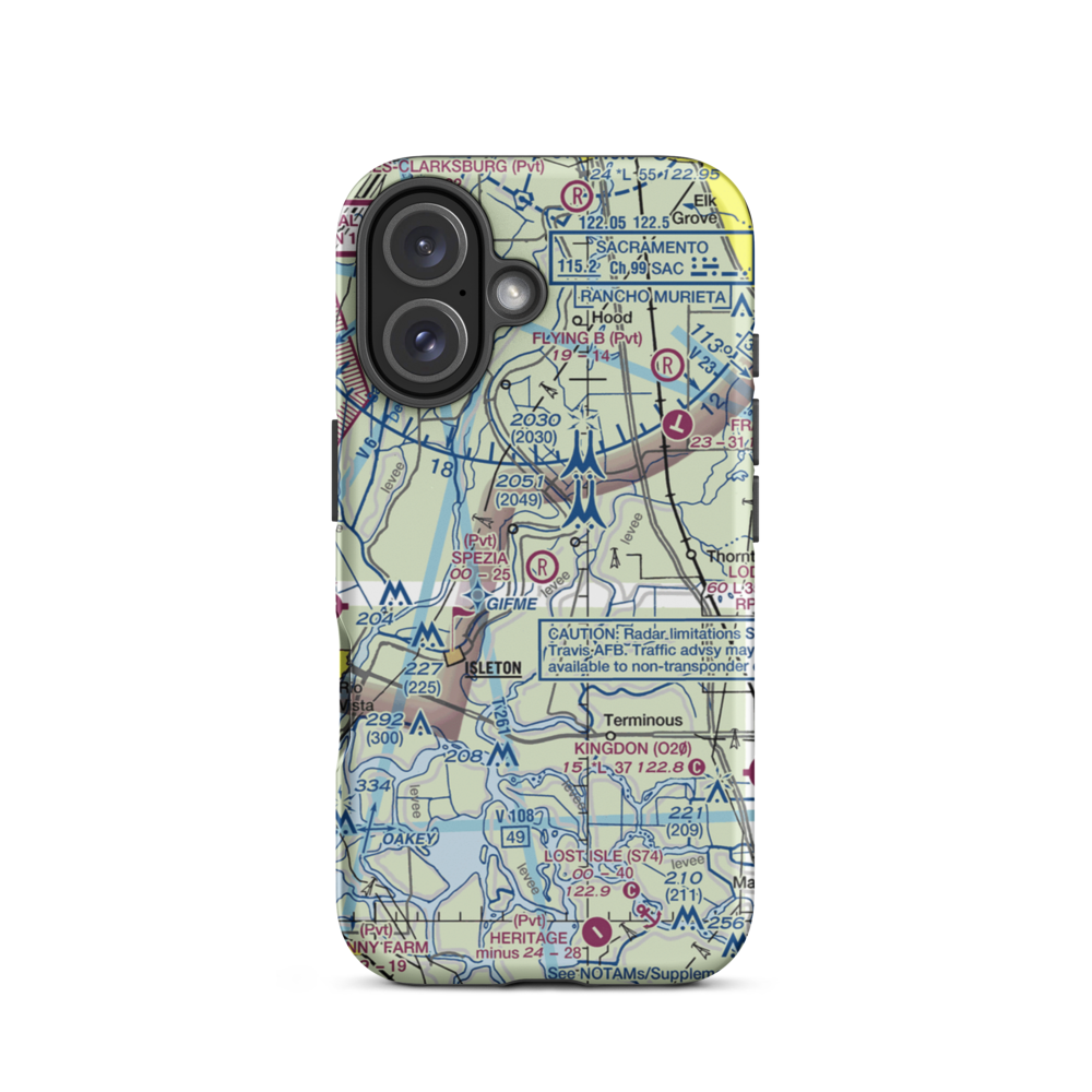 Spezia Airport (9CL9) VFR Sectional  Tough iPhone Case iPhone 16 model shown