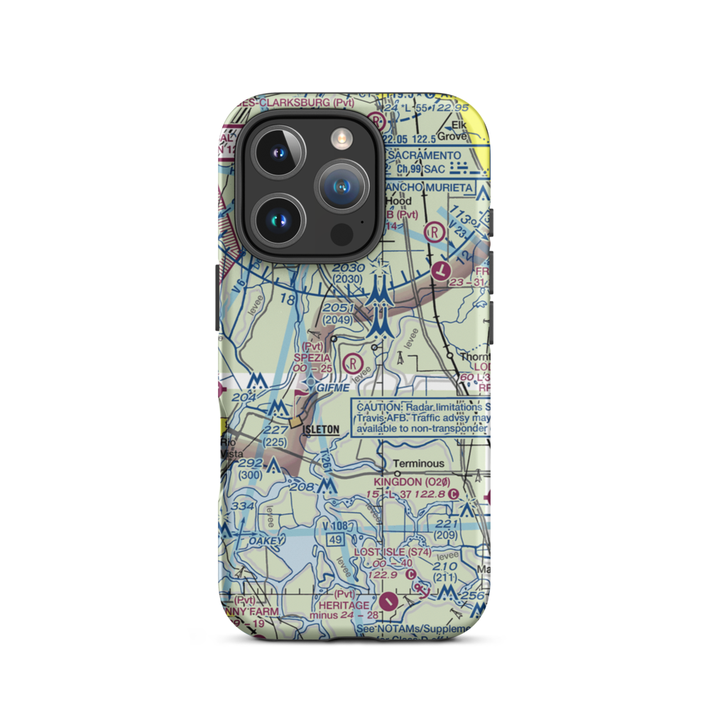 Spezia Airport (9CL9) VFR Sectional  Tough iPhone Case iPhone 16 Pro model shown