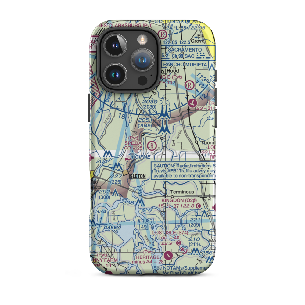 Spezia Airport (9CL9) VFR Sectional  Tough iPhone Case iPhone 16 Pro Max model shown