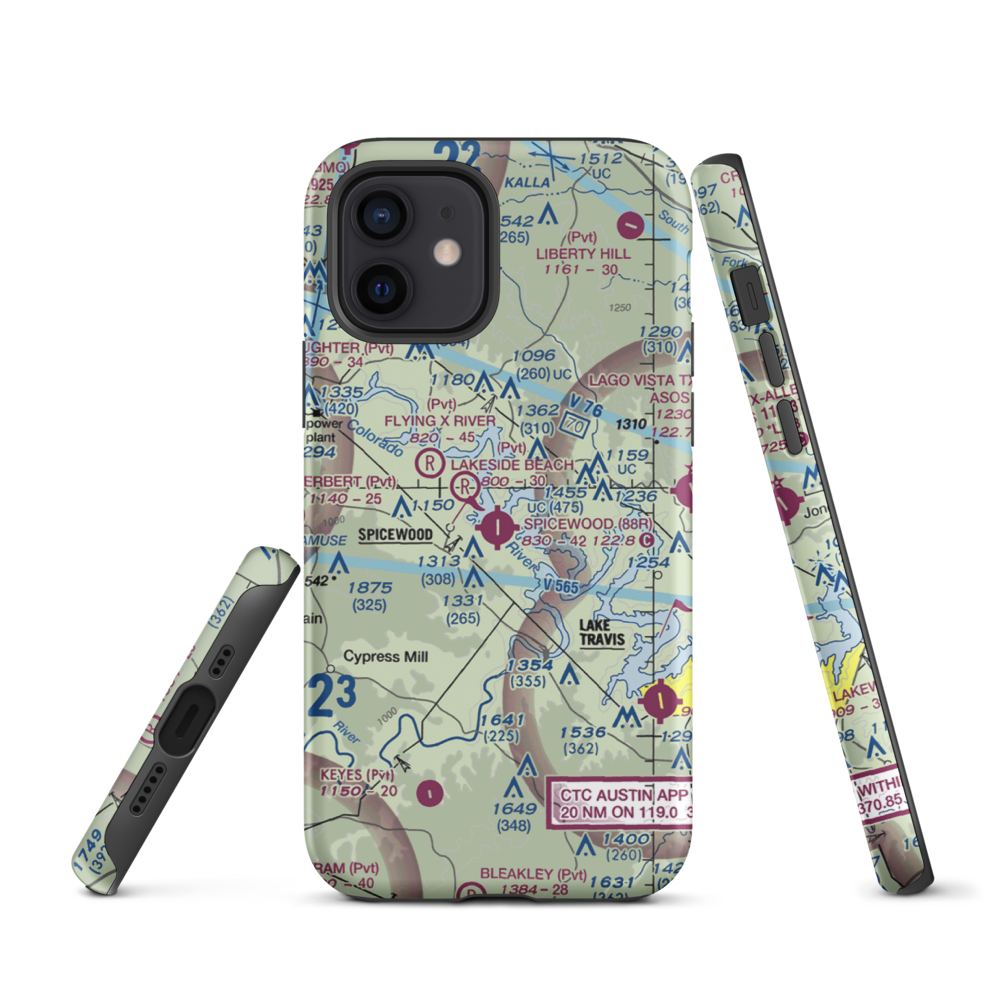 Spicewood Airport (88R) VFR Sectional  Tough iPhone Case iPhone 12 model shown