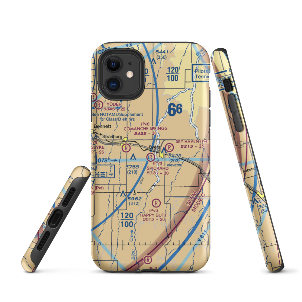 Spickard Farm Airport (5CO4) VFR Sectional  Tough iPhone Case iPhone 11 model shown