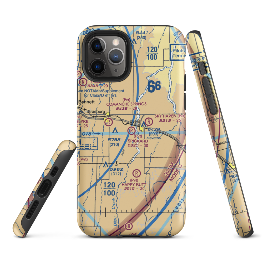 Spickard Farm Airport (5CO4) VFR Sectional  Tough iPhone Case iPhone 11 Pro model shown