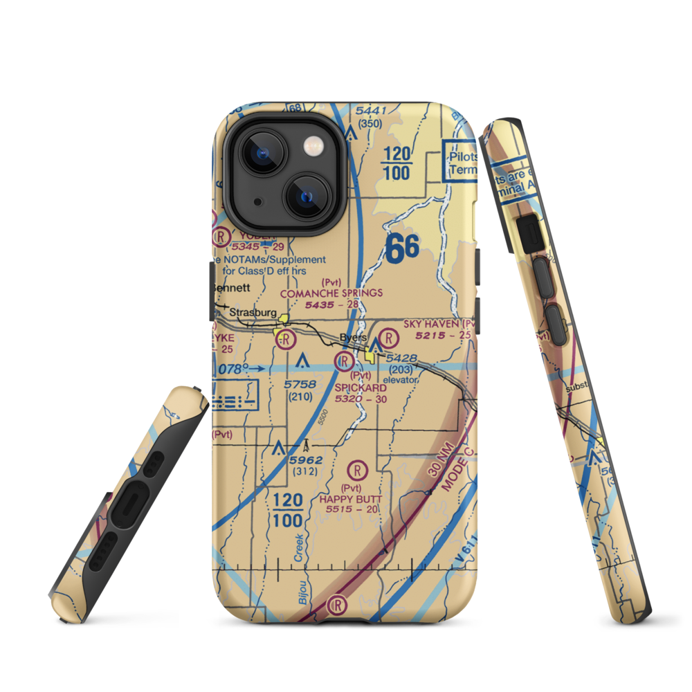 Spickard Farm Airport (5CO4) VFR Sectional  Tough iPhone Case iPhone 14 model shown