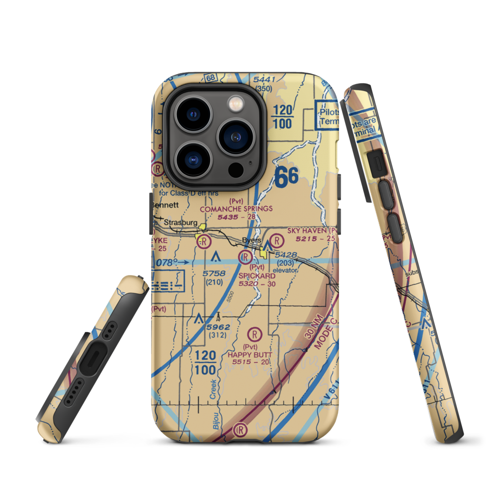 Spickard Farm Airport (5CO4) VFR Sectional  Tough iPhone Case iPhone 14 Pro model shown