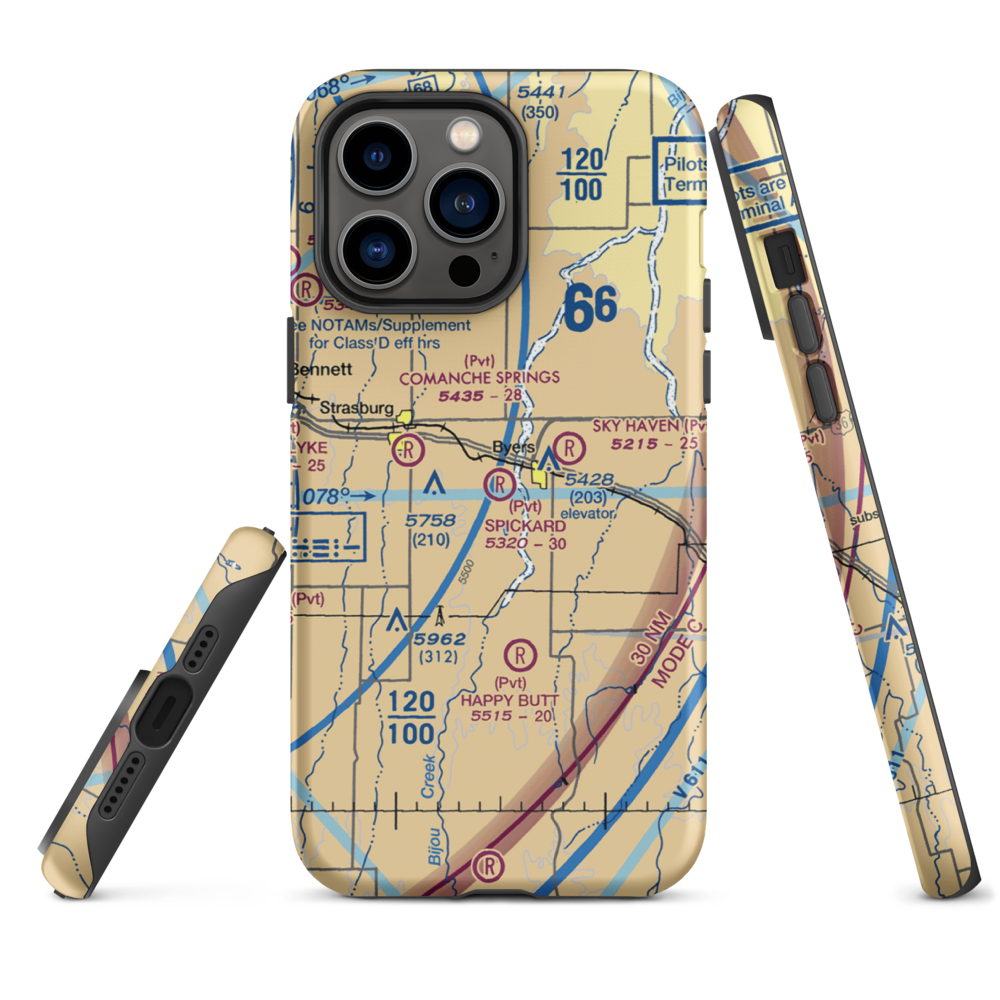 Spickard Farm Airport (5CO4) VFR Sectional  Tough iPhone Case iPhone 14 Pro Max model shown