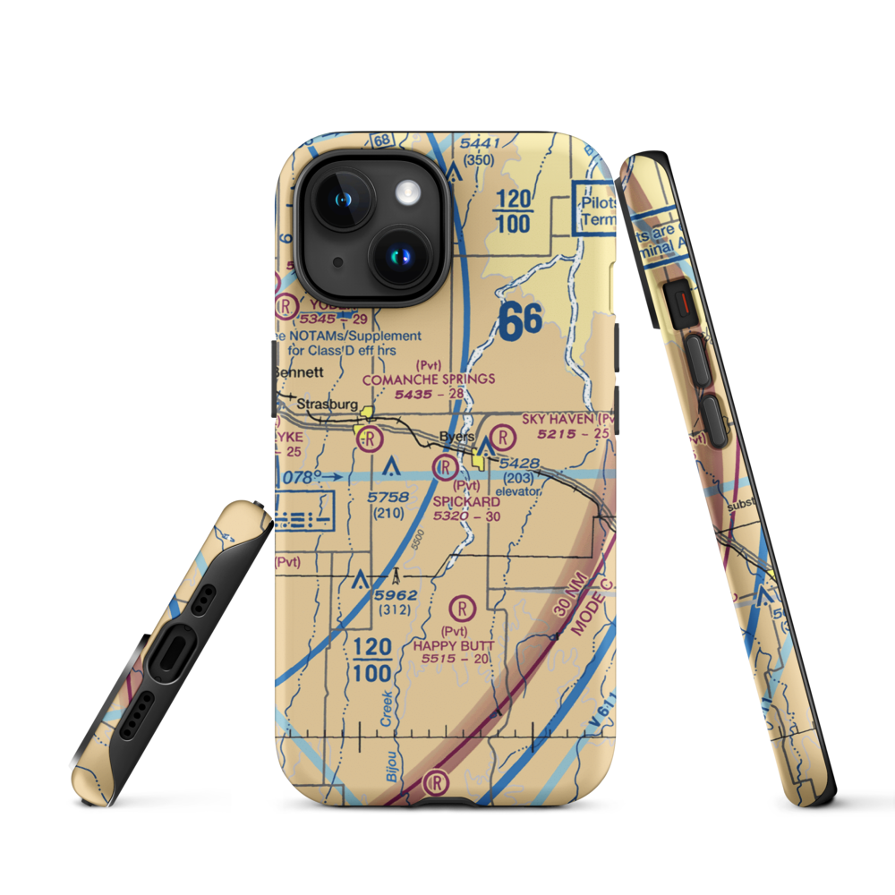 Spickard Farm Airport (5CO4) VFR Sectional  Tough iPhone Case iPhone 15 model shown