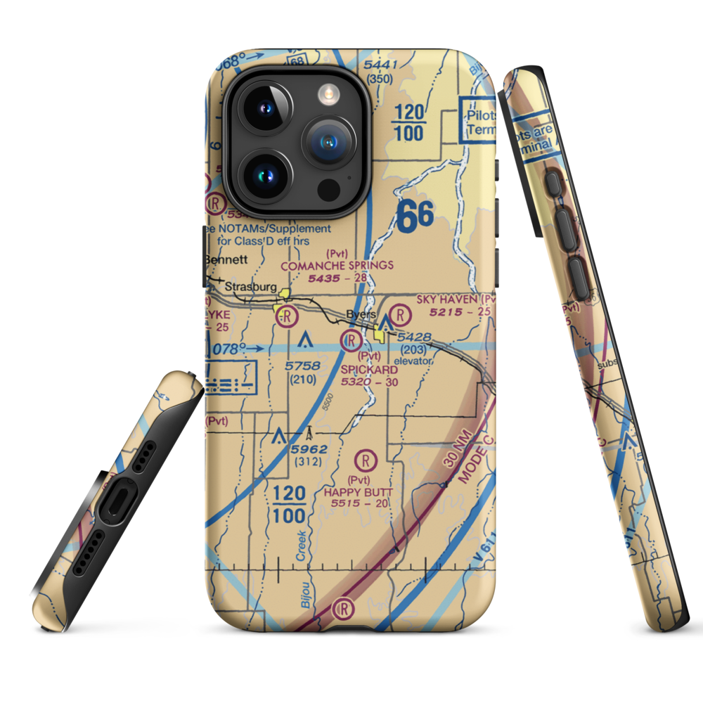 Spickard Farm Airport (5CO4) VFR Sectional  Tough iPhone Case iPhone 15 Pro Max model shown