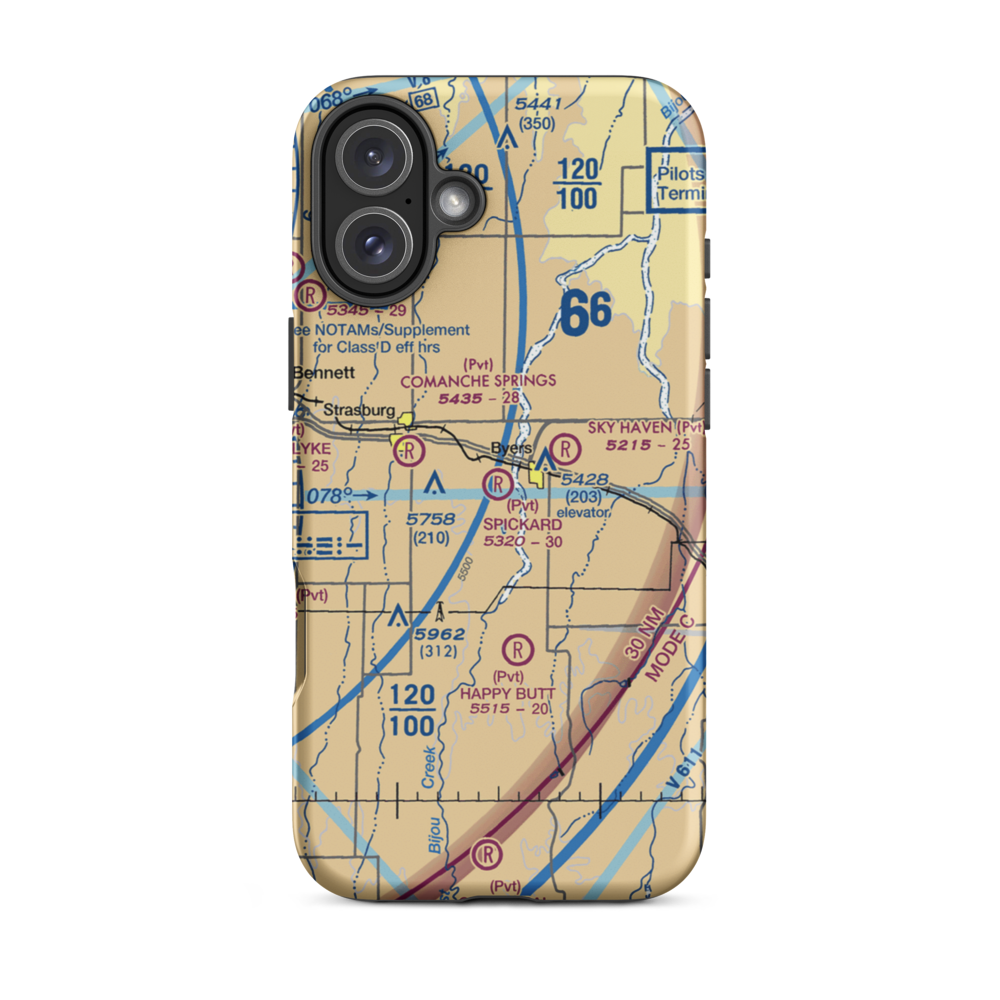 Spickard Farm Airport (5CO4) VFR Sectional  Tough iPhone Case iPhone 16 Plus model shown
