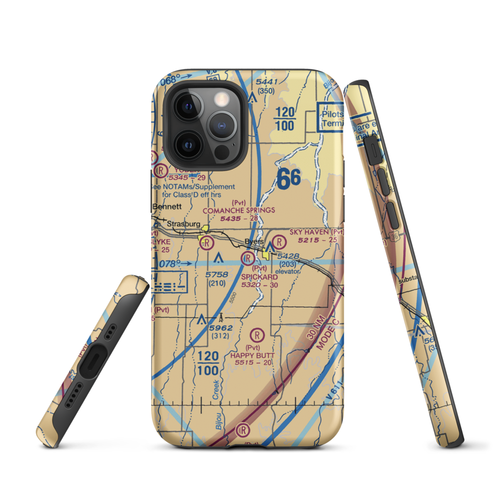 Spickard Farm Airport (5CO4) VFR Sectional  Tough iPhone Case iPhone 12 Pro model shown