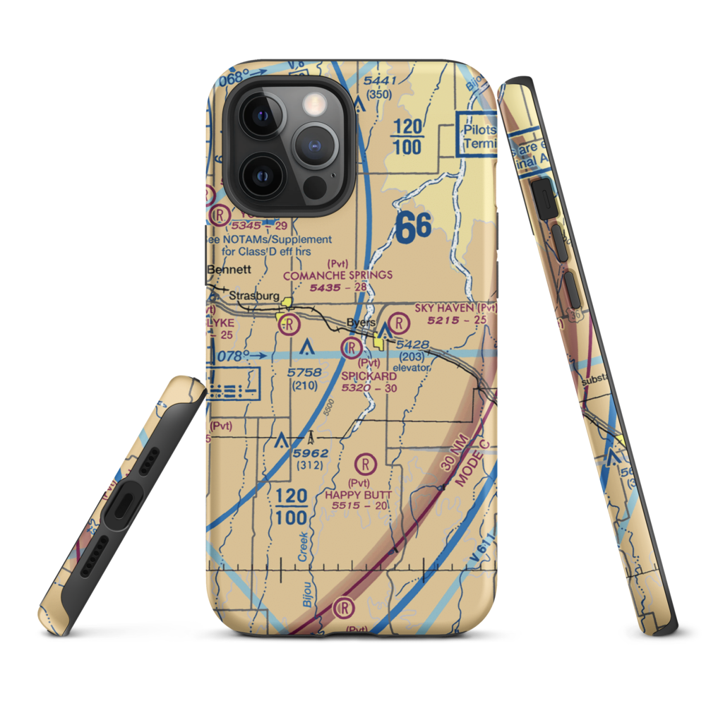 Spickard Farm Airport (5CO4) VFR Sectional  Tough iPhone Case iPhone 12 Pro Max model shown