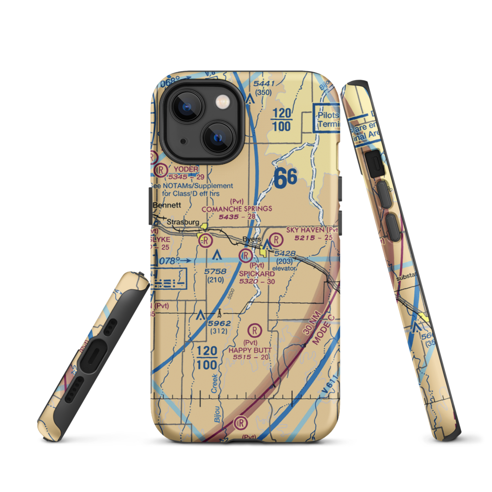 Spickard Farm Airport (5CO4) VFR Sectional  Tough iPhone Case iPhone 13 model shown