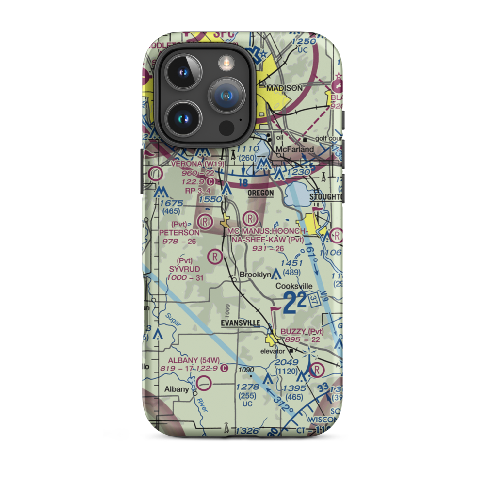 Spiegel Field (WI40) VFR Sectional  Tough iPhone Case iPhone 16 Pro Max model shown