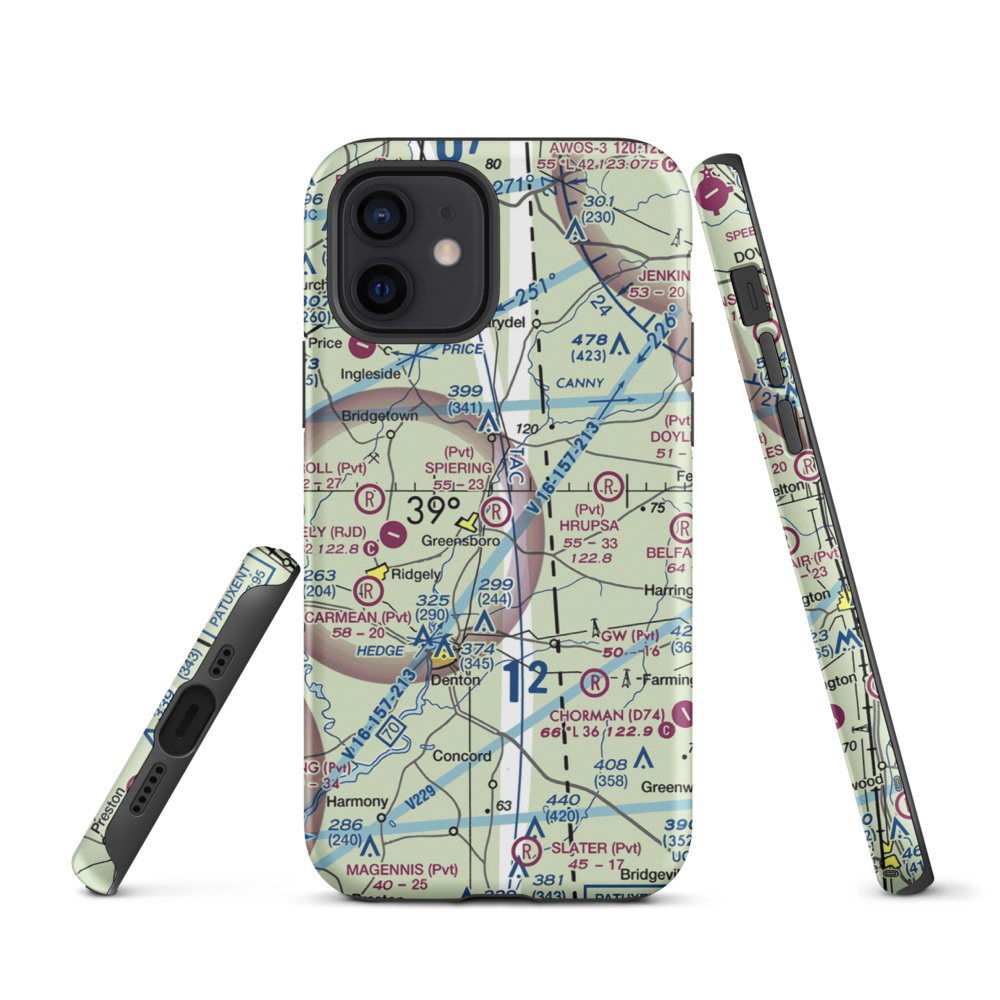 Spiering Airport (8MD4) VFR Sectional  Tough iPhone Case iPhone 12 model shown