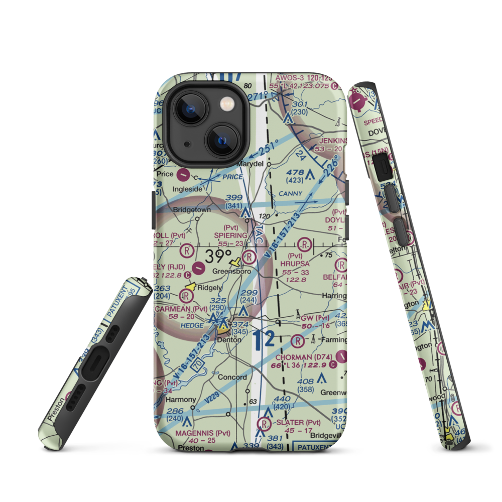 Spiering Airport (8MD4) VFR Sectional  Tough iPhone Case iPhone 13 model shown