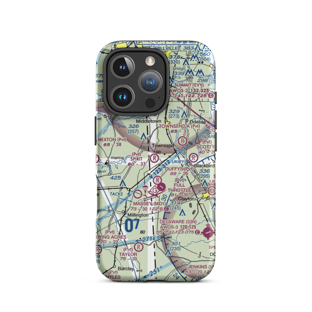 Spirit Airpark (DE20) VFR Sectional  Tough iPhone Case iPhone 16 Pro model shown