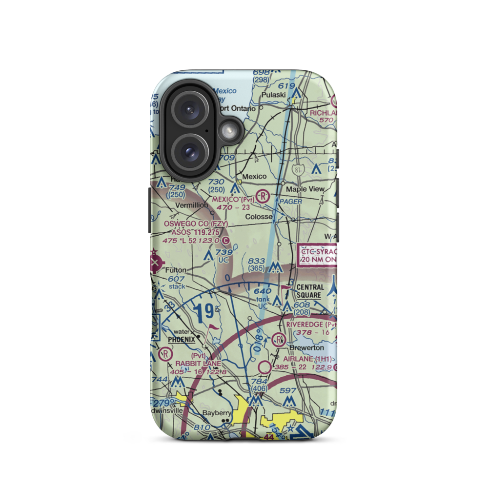 Spring Brook Airport (0NK1) VFR Sectional  Tough iPhone Case iPhone 16 model shown