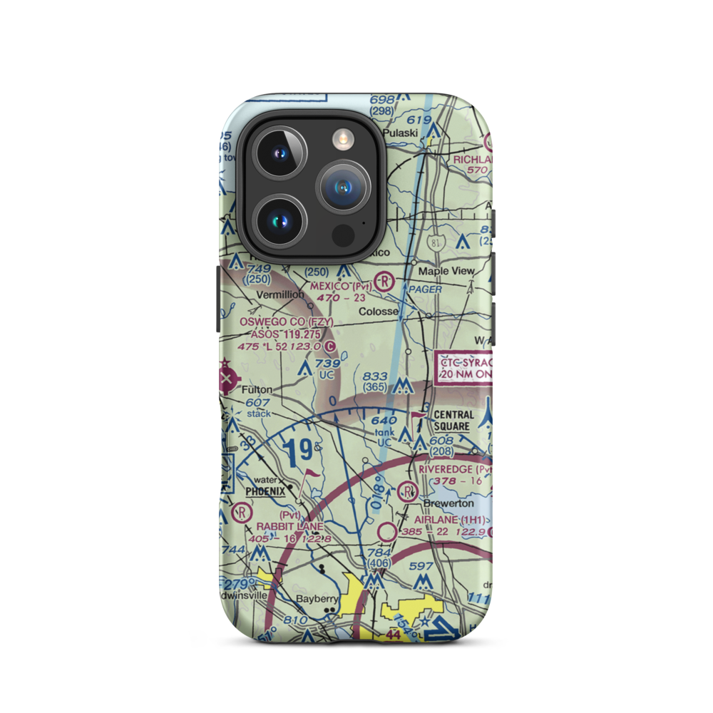Spring Brook Airport (0NK1) VFR Sectional  Tough iPhone Case iPhone 16 Pro model shown