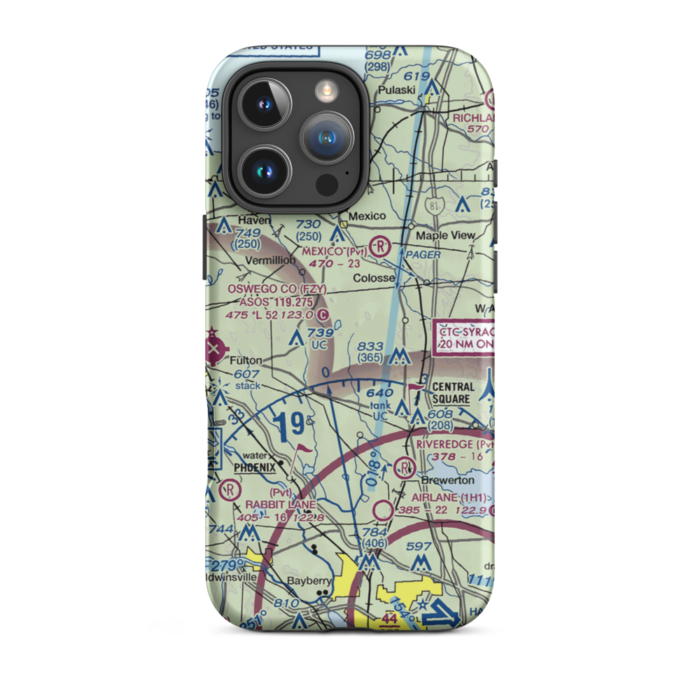 Spring Brook Airport (0NK1) VFR Sectional  Tough iPhone Case iPhone 16 Pro Max model shown