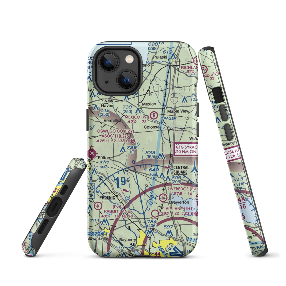 Spring Brook Airport (0NK1) VFR Sectional  Tough iPhone Case iPhone 13 model shown
