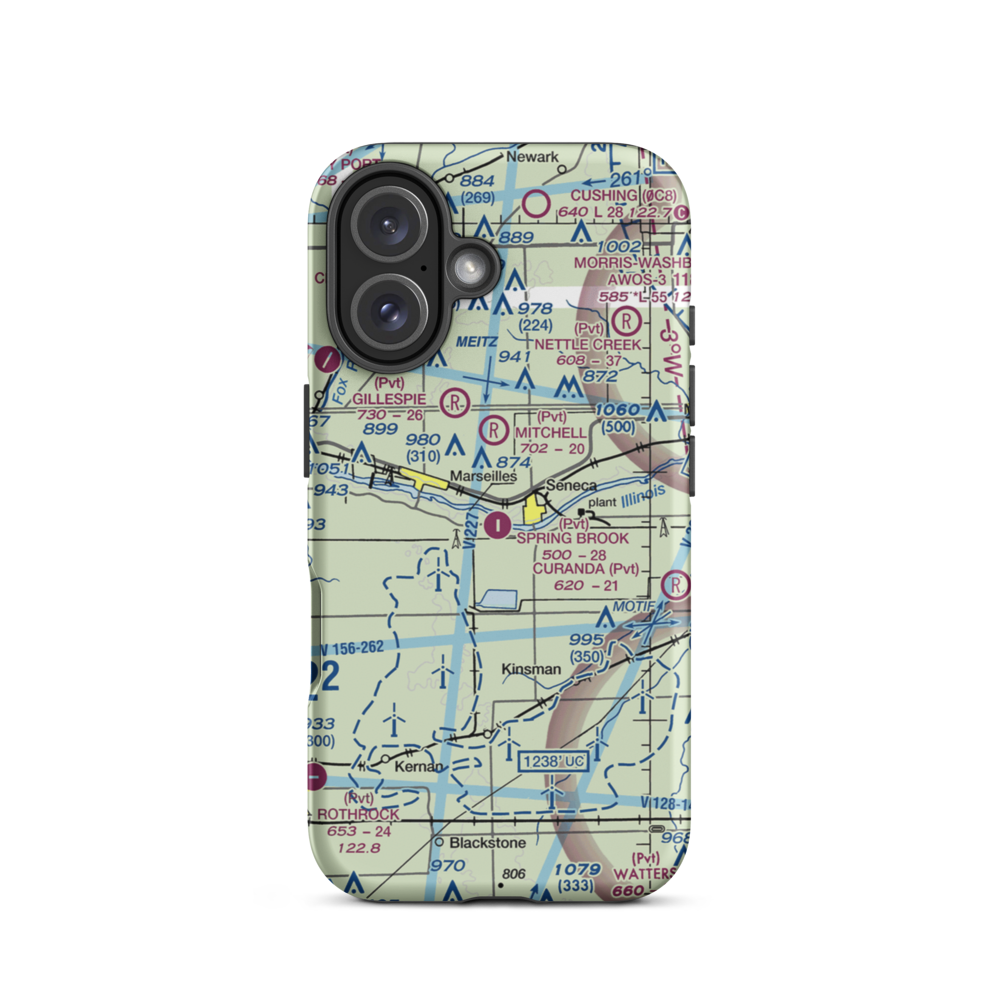 Spring Brook Airport (1LL2) VFR Sectional  Tough iPhone Case iPhone 16 model shown