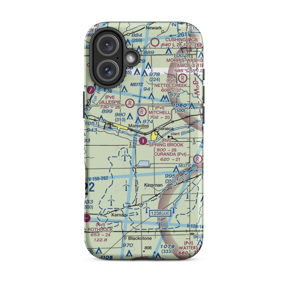 Spring Brook Airport (1LL2) VFR Sectional  Tough iPhone Case iPhone 16 Plus model shown