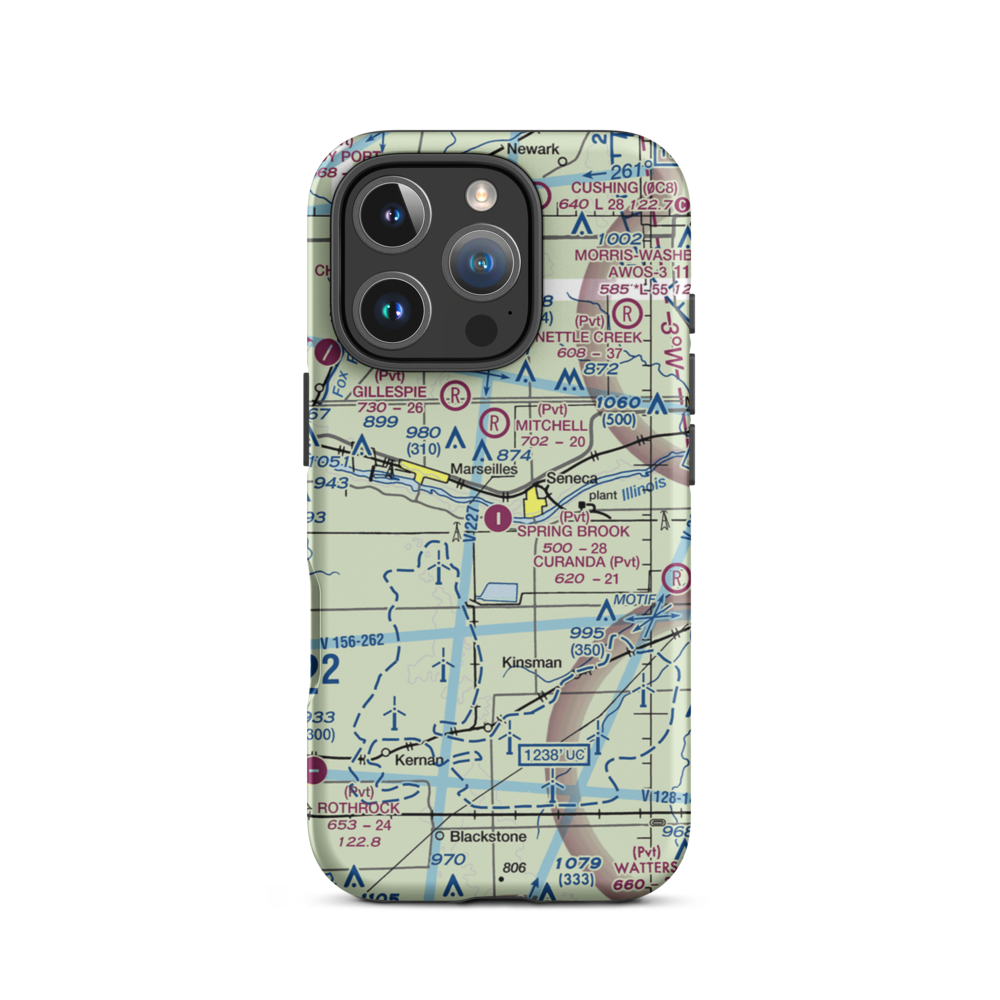 Spring Brook Airport (1LL2) VFR Sectional  Tough iPhone Case iPhone 16 Pro model shown