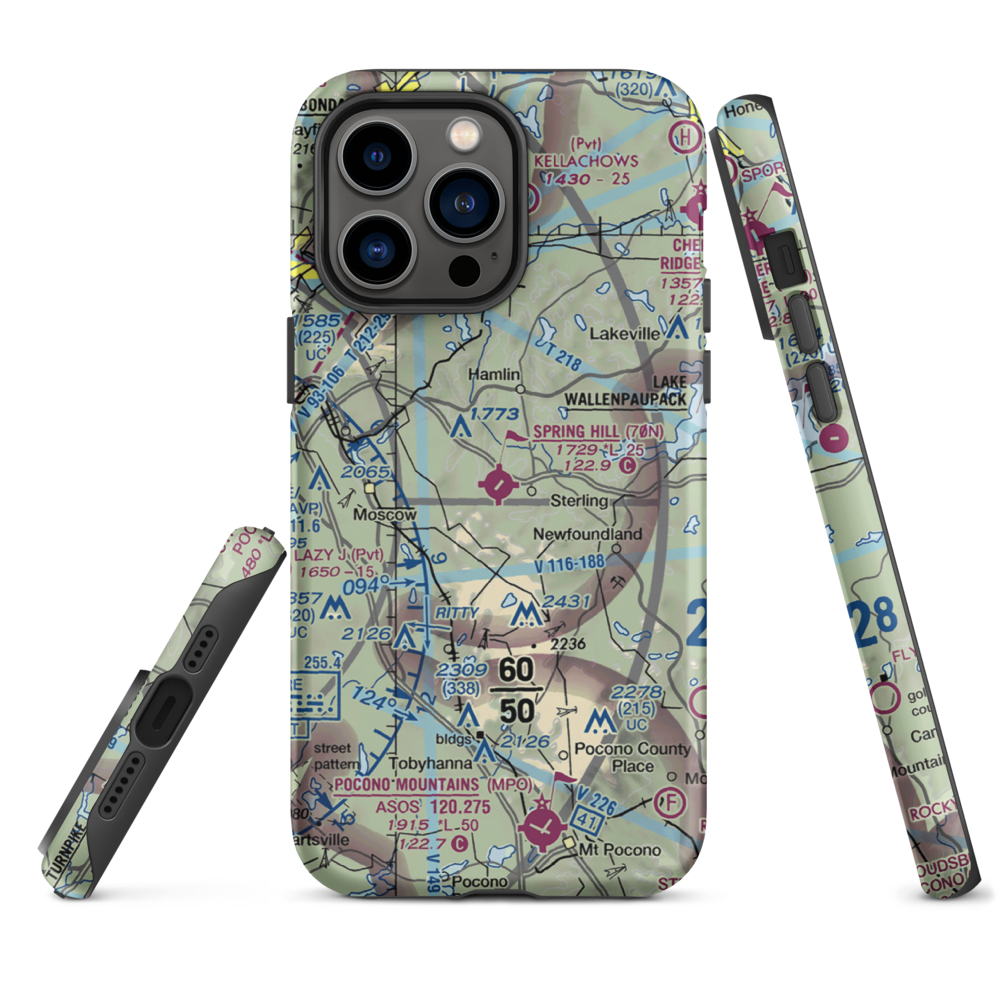 Spring Hill Airport (70N) VFR Sectional  Tough iPhone Case iPhone 14 Pro Max model shown
