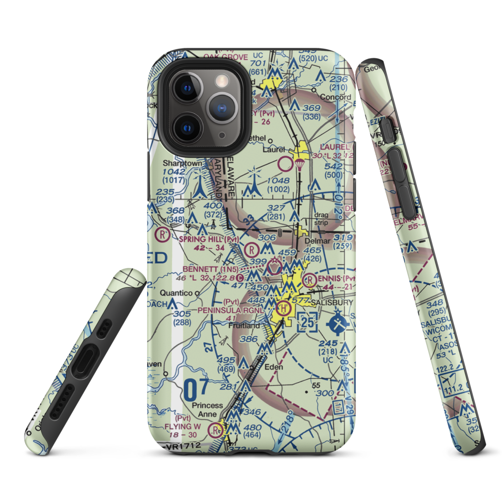 Spring Hill Airport (MD35) VFR Sectional  Tough iPhone Case iPhone 11 Pro model shown